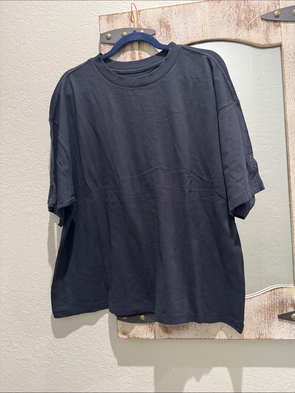Free People Oversized Short-Sleeve Tee in Dark Black
